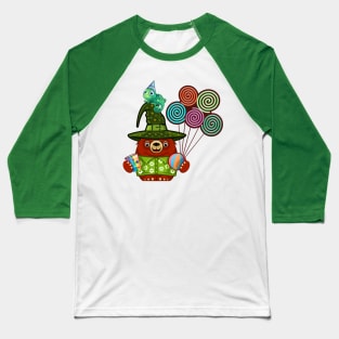 Bear and Chameleon Party Time Baseball T-Shirt